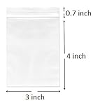 Cambiar 3''x 4'', 4 Mil (Pack of 100) Poly Bag Clear Zipper Reclosable Plastic Bags
