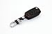 Ezzy Auto Black Leather Key Fob Cover with KeyChain 3 Buttons Fob Skin Covers Key Jacket Protector fit KIA Sportage Optima Rio Soul