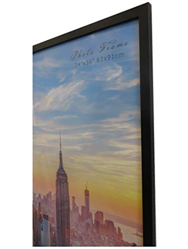 Frame Amo 24x36 Black Modern Wood Picture or Poster Frame, 1 inch Wide Border, 3-Pack - Thumbnail 3