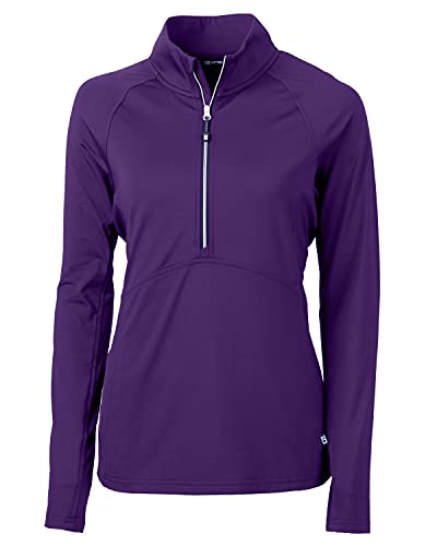 Cutter & Buck Ladies Long Sleeve Adapt Eco Knit Half Zip Pullover, College Purple, XXLarge at Amazon