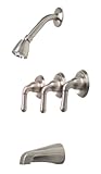 Premier 120187 Sanibel Three-Handle Tub & Shower Faucet, Brushed Nickel