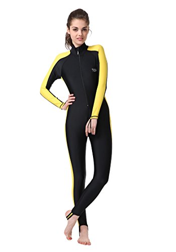 BIKMAN One-Piece Swimsuit Snorkeling Swim Surf Wet Suit - Sun Protection (XL(Weight:138lbs-154lbs), Yellow)