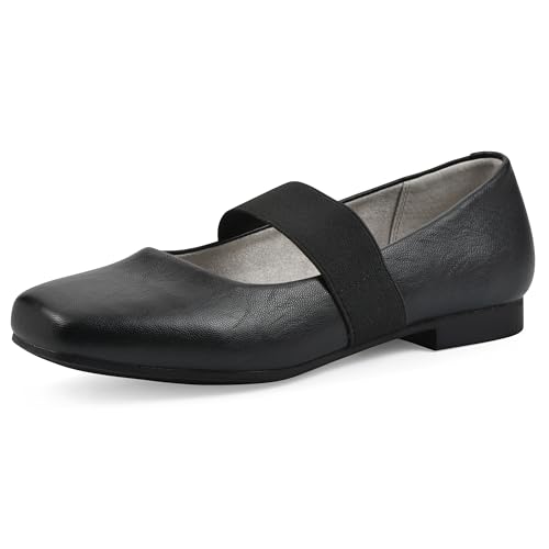 CLIFFS BY WHITE MOUNTAIN Women's Besimi Cushioned Mary Jane Flat, Black/Smooth,…
