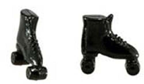 Dollhouse Miniature Roller Skates in Black
