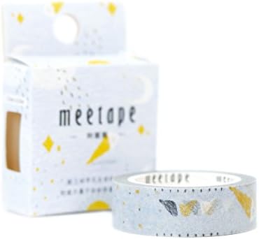 Signature Collection Designer Washi Tape: Perfect Multi Purpose Colored Masking Tape For Walls, Arts and Crafts, DIY, Scrapbook - 15mm x 10m (Sun, Moon & Stars)