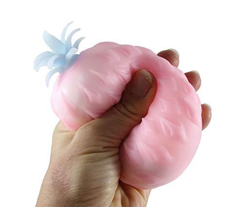 Curious Minds Busy Bags 1 Large Pineapple Soft Fluff- Filled Fruit Squeeze Stress Balls - Squishy Toy - Sensory Fidget Squeezey Sensory Squeeze Balls OT Random Color