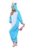 Adult Unicorn Onesie Kigurumi Animal Costume (S(150-160CM), New Blue Unicorn)