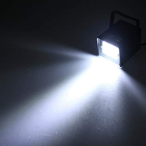 Mini Strobe Light with 24 Super Bright White LED Speed Controllable Special Stage Lighting Effects Designed for Bar Dance Hall Cabaret Parties Christmas Halloween Wedding Decoration (White)