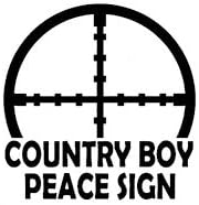 COUNTRY BOY PEACE SIGN VINYL STICKER