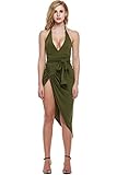 Zeagoo Women's Summer V Neck Backless High Slit Bandage Party Dress