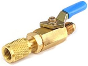 Brass Straight Ball Valves 1/4Inch SAE 800PSI Fittings For AC Hoses R410a by AdvancedShop (Blue)