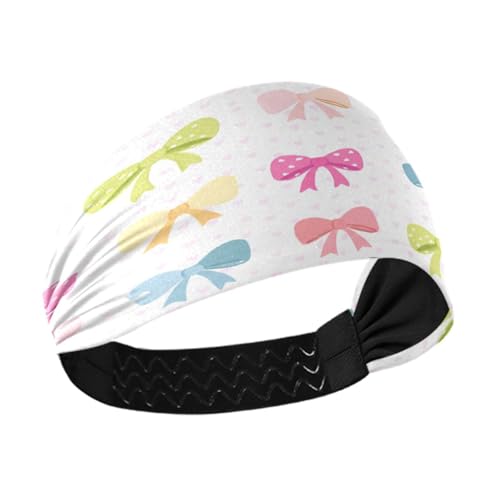 WELLDAY Headbands for Women Colorful Bows Soft Elastic Non Slip Headbands for Women Running, Wide Women’s Head Band for Thin Hair