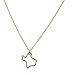 Lux Accessories Texas Pride State Outline Pendant Necklace