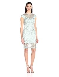 Tadashi Shoji Vestido de mujer con cordones y mangas