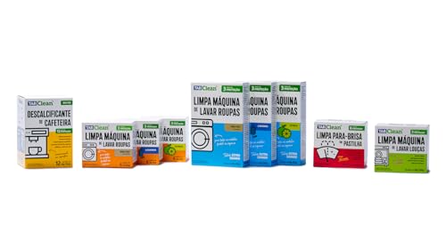 Limpa Maquina de Lavar Roupas em Tabletes/Pastilhas TabClean kit c/12 unds de 15g (180g) 12 Ciclos de Limpeza e Higienização para todas as maquinas de Lavar Roupas c/tampa frontal ou superior.