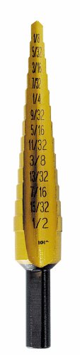 Irwin 15101 Unibit1T Titanium Nitride Coated 1/8-Inch to 1/2-Inch by 1/4-Inch Shank Step Drill Bit
