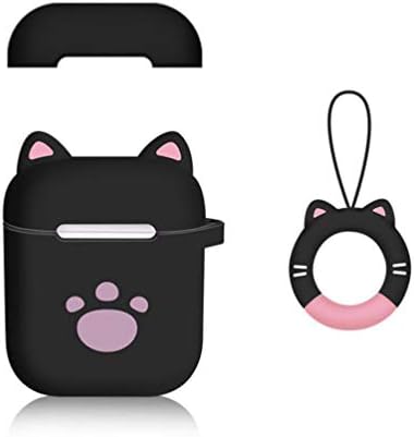 YoRoucI Airpods Case, Airpods Silicone Case Cover Drop Proof Air Pods Protective Case for AirPods Charging Case Black