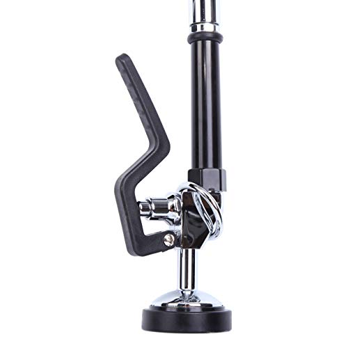 Ridgeyard Commercial Wall Mount Kitchen Sink Faucet Brass Constructed Polished Chrome Pre-Rinse Device 46" Height 8" Center with Coilded Spring Pull Down Sprayer and 12" Add-on Spout - Thumbnail 4