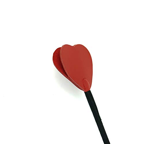 SCARLET KITTEN Riding Crop Horse Whip Spanking with Leather Slapper Heart Shape Jump Bat (Red)