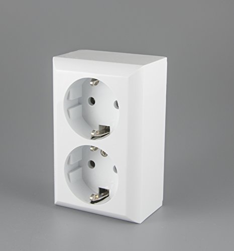 2-fach Aufputz Steckdose NEU 2 steckplätze Schucko Steckdose 2-fach (2-fach) – Bild 3