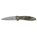 Kershaw Leek Camo Pocketknife (1660CAMO); 3-Inch Stainless Steel Blade Bead-Blasted Finish, Anodized Aluminum Handle, Frame Lock, SpeedSafe Assisted Opening Reversible Pocketclip; 2.4 OZ.