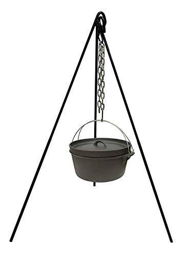 WWX Tripod Camping Outdoor Cooking Campfire Picnic Pot Cast Iron Fire Grill Oven New
