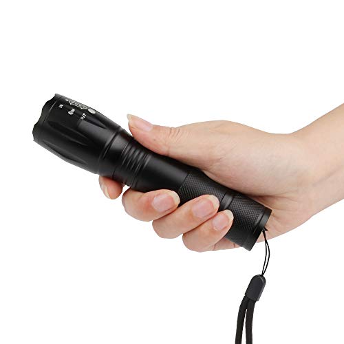 Tesinll LED Flashlight, Rechargeable(18650 Battery Included) Zoomable 1200 Lumens 5 Lighting Modes for Camping, Hiking, Travelling, Night