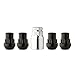 DPAccessories LCB3L6CP-BK05LK4 Black Wheel Locks 12x1.5 Closed End Bulge Acorn 19mm & 13/16