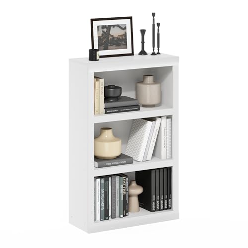 Furinno Rail Book Shelf, 3-Tier Bookshelf with Open Shelf, Bookcase with Classi…