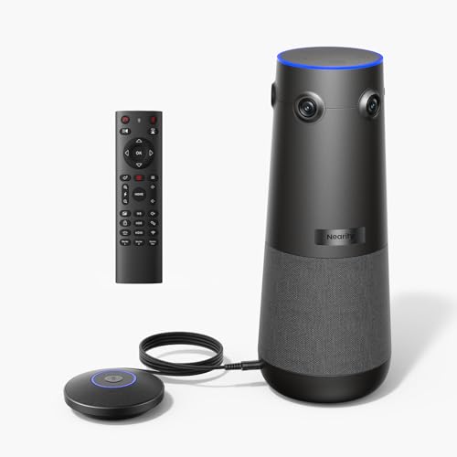 NEARITY 360 Alien 4K Video Conference Camera with Microphone, 8MP Video Conferencing Webcam, 3 AI Modes, 6 Noise Cancelling Mics, Auto Framing, Conference Webcam for PC/Laptop