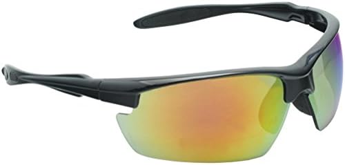 True Gear iShield Wing Lens Wrap Sport Sunglasses (Shiny Black with Red Lens)