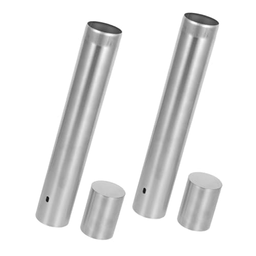Artibetter 2pcs Fireproof Diplomas Storage Tube Id Card Protection Tube Stainless Steel Birth Certificate Holder