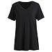 Floerns Women's Solid V Neck Short Sleeve Casual Tee Shirt Top