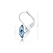 MYJS Bella Rhodium Plated Mini Drop Earrings with Light Sapphire Blue Swarovski Crystals