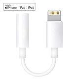 Apple MFI Certified Lightning to 3.5mm Headphone Jack Adapte (White)
