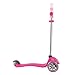 Globber 3 Wheel Adjustable Height Scooter with LED Light Up Wheels (Pink/Chrome)