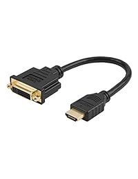 Cable HDMI a DVI, cablecreation 0,5 pies Cable Adaptador HDMI Macho a DVI (24 + 1) hembra chapados en oro, HDTV to DVI Cable, apoyo 1080p, 3d, 0.15 m), color negro