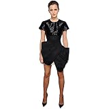 long sleeve corset mini dress black Louise - Black main image 0