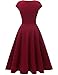 DRESSTELLS Red Valentines Party Date Night Dress, Women's Cocktail Formal Wedding Guest 50s Vintage Tea Party Aline Midi Modest Prom Dress Burgundy XL