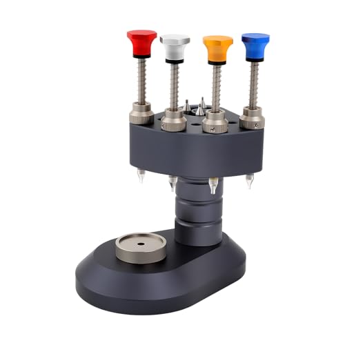 Marsyyds Watch Hand Setting Tool, 4 Pin Watch Hand Installation Tool Watchmakers Setting Fitting Press Needles Repair Kit w/3 Movement Bases for Home & Repair Store