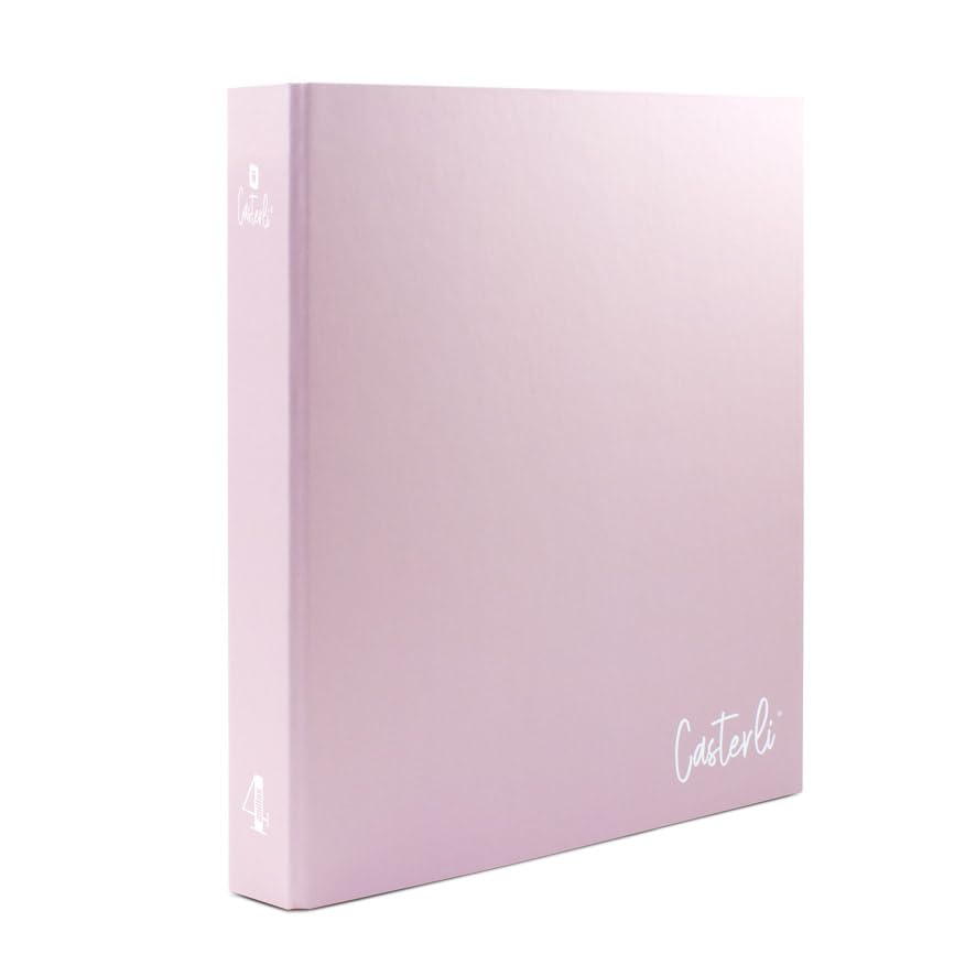 Basic Colour Ring Binder, Matte Lined Cover, Size 320 x 275 x 40 mm, Assorted Colours, 30 mm Rings (Pink, 4 Rings)