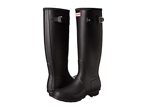 hunter boots black matte size 8