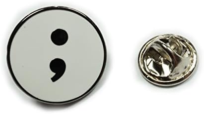 Awareness CollectiblesSemicolon Project Suicide Awareness Depression Hat Jacket Tie Tack Lapel Pin