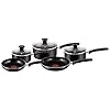 Tefal 5 Piece, Essential, Pots and Pans Set, Non Stick, Aluminium, Black, 5 Count (Pack of 1)