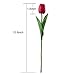 Meiwo Artificial Tulips, 10 Pcs Fake Tulips Flowers for Wedding Bouquets/Home Decor/Party/Graves Arrangement(Red)