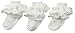 Jefferies Socks Little Girls' Newborn Misty Ruffle Turn Cuff Socks 3 Pair Pack, Ivory, Toddler