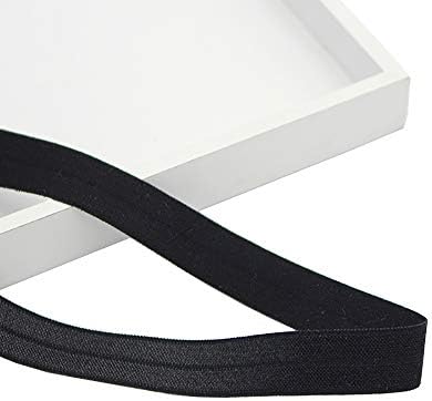 5Yards 15mm Elastic Band Ribbon Trim Lace DIY Kids Hair Tie Headband Clothing Sewing Accessories (C6 Black)