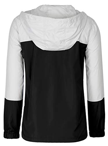 image for ZEGOLO Women's Raincoats Waterproof Packable Colorblock Windbreaker Li