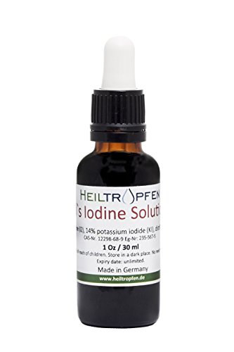 7% Lugol's Iodine Solution (1 Oz. - 30 ml). Made with 7 Percent Iodine and 14% Potassium Iodide. 7% Lugol's Iodine Solution (1 Oz. - 30 ml). Made with 7 Percent Iodine and 14% Potassium Iodide.