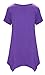 DB MOON Women's Ladies Tunic Tops Short Sleeve (Deep Purple,XL)